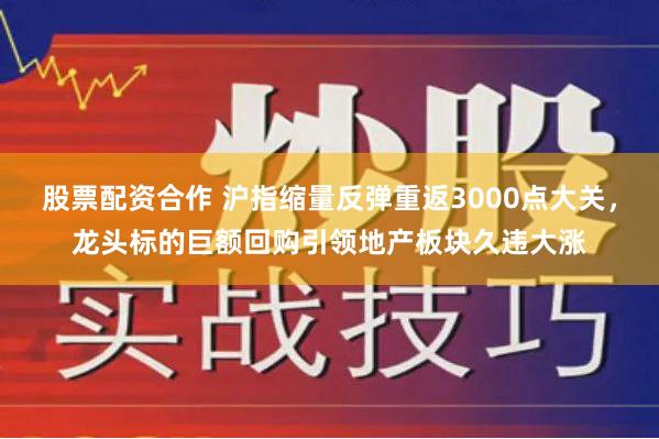 股票配资合作 沪指缩量反弹重返3000点大关,龙头标的巨额回购引领地产板块久违大涨